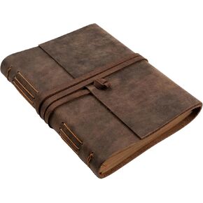 Leather Journal Notebook, Vintage Writing Journal, Handmade Leather Bound Journal, Lined 240 Pages, 5x7 Inches, Perfect for Men and Women