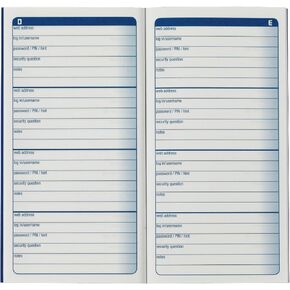 Adams® Password Journal, 6 1/4" x 3 1/4", 48 Pages (24 Sheets)