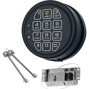 High Security Electronic Safe Lock Replacement Keypad with Solenoid Lock & 2 Override Keys, Fit Safe Box and More