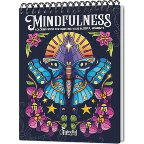 Mindfulness Spiral Bound Coloring Books for Adults Relaxation Thick Paper