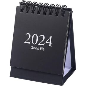Small Calendar 2022-2023,Mini Desk Calendar Desktop Standing Flip Calendar for Planning Organizing Daily Schedule (Black)