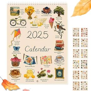 2025 Calendar,9 * 12 inch 12 Months Large Double Spiral Wire-Binding Wall Calendar ，Funny Planning Wall Calendar Note with Monthly Goals,(Great for New Year and Christmas Gifts)