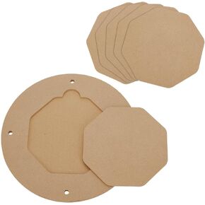 PH PandaHall Inner Bat for Pottery Wheel, 12“ Round Portable Clay Wedging Board with 6PCS 7.8" Hexagon Pads Round Clay Throwing Bats for Potters Clay Artists Spinning Clay, Making Ceramics