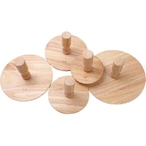 Pottery Molds Clay Tools 4.5" & 5.5" & 6.5" & 7.5" 8.5“ Set of 5 Wooden Pottery Tools with Handle for Making Bowls & Plates