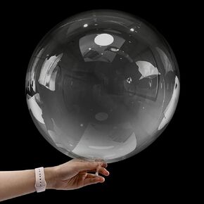 55pcs Bobo Balloons, 6 Sizes Transparent Bubble Balloon, Clear Bobo Balloons Different Sizes for Baby Shower Wedding Birthday Christmas Indoor Outdoor Party Decoration (8/11/18/20/24/36")