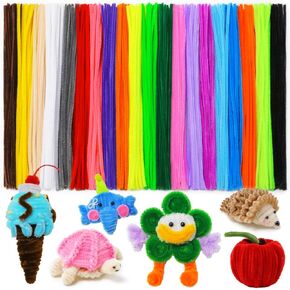 200 PCS Pipe Cleaners, 20 Colors Pipe Cleaners for Crafts, Pipe Cleaners Craft, Multi-Color Chenille Stems, Craft Supplies for Arts, Crafts, DIY and Decorations (Multi-Colored)