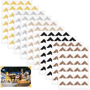 240 Pieces Photo Corners for Scrapbooking, Self-Adhesive Photo Mounting Corners for DIY Scrapbook, Photo Album, Picture Frames, Memory Books, Journal, 10 Sheets