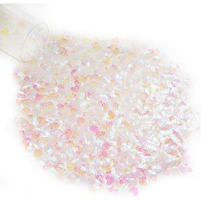 Seashell Shape Loose Sequins for Crafts, 960 Pcs PVC Sequins Large Sequins Bulk, 13 mm Shell Shape Sequins for Embellishment, Earrings, Key Chains, Sewing, Wedding Birthday (Transparent Blue)
