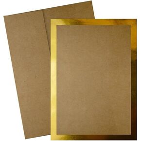 Great Papers!® Kraft Gold Flat Card Invitation and Envelopes, 5.5" x 7.75", 20 count (2020015)