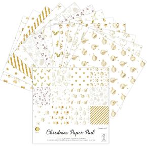 12x12 Metallic GOLD Christmas Scrapbook Cardstock Decorative Paper for Card Making Journaling Planner Origami Decopage Decorative Spring Scrapbook Paper