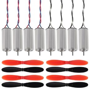 8pcs 8520/8.5x20mm Motor 15000KV Brushed Motors + 8pcs 55MM CW CCW Propeller for Model Aircraft/UAV/Quadcopter/Toy Aircraft, etc