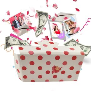 Surprise Gift Envelope Explosion with Confetti for Money/Photos,Unique Interesting Pop Up Birthday Card with 2 3D Bouncing Boxs for Birthday Valentine's Day Anniversary-Yellow Happy Birthday