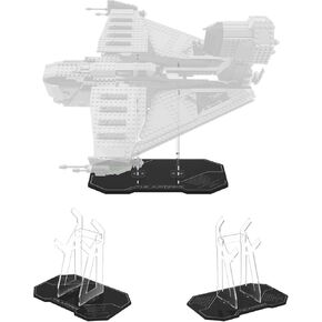 Acrylic Display Stand for Lego Star Wars The Justifier 75323 Building Set, Display Bracket Compatible with Lego 75323 Toy Starship (Model Not Included)