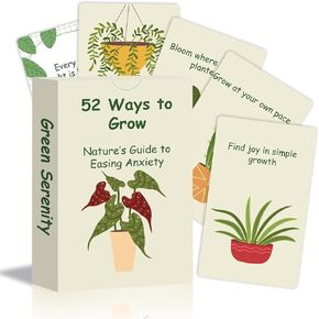 Plant Affirmation Cards for Women Balance — 52 Positive and Motivational Cards, Double-Sided Daily Affirmation Cards Deck for Women Plant Lovers for Therapy, Meditation, Self-Care and Mindfulness