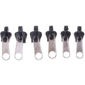 6Pcs Fasteners,Fix Zip Puller,Zipper Repair Kit Replacement Zip Slider Teeth Zippers，Design Arts, Crafts and Sewing，Replacement Zipper (Black)