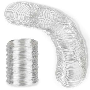 300 Loop Bracelet Wire Memory Wire for Jewelry Making Bracelets Memory Beading Wire Silver Jewelry Memory Beading Wire Bangle Bracelet Wire Making Bracelet Wire for Wire Wrap DIY Jewelry Making