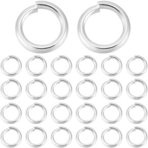 Beebeecraft 1 Box 300Pcs 7mm Round Ring Links Stainless Steel Silver Single Loop Open Jump Rings for DIY Craft Jewellery Bracelets Necklace Making Supplies