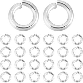 Beebeecraft 1 Box 300Pcs 7mm Round Ring Links Stainless Steel Silver Single Loop Open Jump Rings for DIY Craft Jewellery Bracelets Necklace Making Supplies
