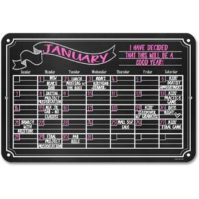 Chalkboard Style Weekly Food Menu Board for Kitchen, 12 inch by 18 inch Tin Sign Durable, Easy Hanging on Wall Dinner, Daily Chalk Menu Board for Kitchen, HDG-1018