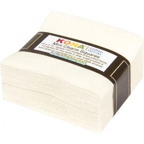 Robert Kaufman Kona Cotton Snow Mini Charms 84 Squares 2.5 Inches