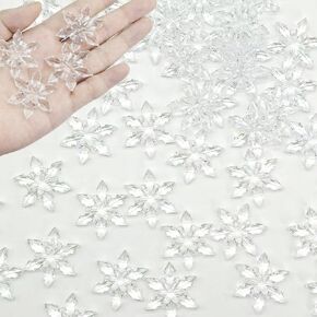 HappyFiller 1075 PCS Floating Pearl Beads,Marbles for Vases,Floating Beads for Centerpiece,Christmas Vase Filler Ivory Faux Pearls Fake Crystal Diamonds,Table Scatters Party Wedding Decoration 8.8 OZ