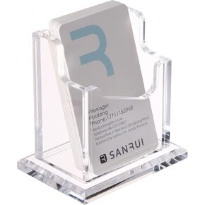 Business Card Holder Vertical Clear Acrylic Business Card Display Stand for Desk -Vertical Placement of The Card- 1 Pack(1 Cell V)