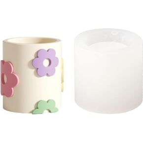 Flower Cement Candle Jar Silicone Mold Concrete Votive Candle containers Silicone Moulds Matchstick Holders Home Decor Tool