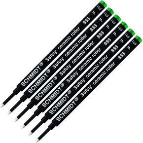 SCHMIDT 6 Pack 888 Green Fine Rollerball Refill