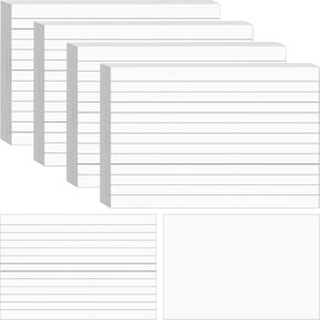 Tecmisse 200 PCS Index Cards 4x6, White Flash Cards, Lined Note Cards for Studying, To Do List and Office Use