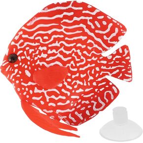 Artificial Glowing Fish, Silicone Fake Fish with Suction Cup, Floating Fake Fish Ornament, Aquarium Artificial Fish, Fluorescent Luminous Fish Tank Ornament, Red, 1 Set
