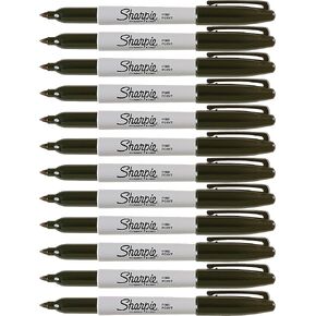 Sharpie Permanent Markers, Fine Point, Black, 12 Pack (30001) Size: 12 Office Supply Product