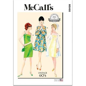 McCall's Vintage 106's Misses' Two-Section Slip Dress and Sheer Overdress Sewing Pattern Packet, Design Code M8466, Sizes 8-10-12-14-16, Multicolor