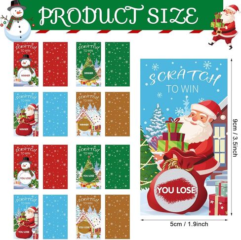 60 قطعة من بطاقات الخدش لعيد الميلاد، ألعاب الخدش لحفلات عيد الميلاد، شجرة عيد الميلاد، سانتا ثلج، تذاكر السحب، جوائز الرسم، ألعاب الحفلات الاحتفالية للأطفال والكبار، لوازم حفلات العطلات العائلية in Kuwait