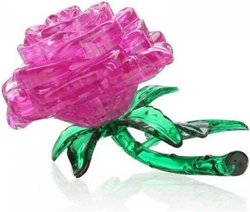 3D Crystal Puzzle Rose DIY Toys Children Creative Gifts Fun Cute Flowers to Develop Intelligence 44 PCS (Pink) in Saudi Arabia