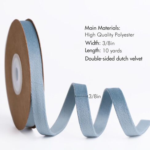 Rose Gold Velvet Ribbon Double Faced 3/8 Inch 10-Yard Spool Rose Gold Ribbon for Christmas Tree Ornaments Gift Wrapping Bow Making Wreath Decoration in Saudi Arabia