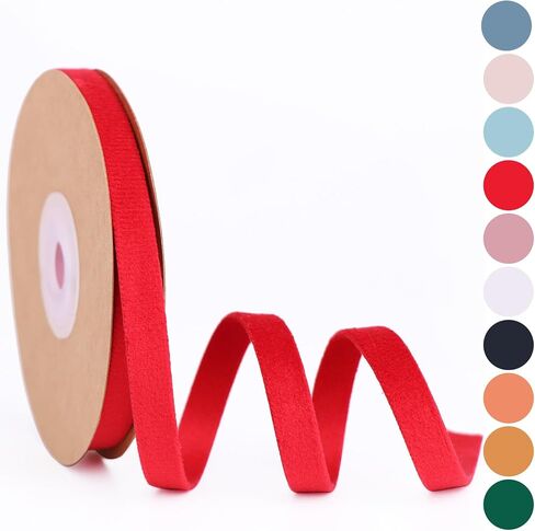 Rose Gold Velvet Ribbon Double Faced 3/8 Inch 10-Yard Spool Rose Gold Ribbon for Christmas Tree Ornaments Gift Wrapping Bow Making Wreath Decoration in Saudi Arabia
