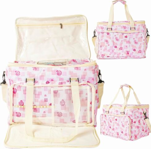 Athena's Elements Knitting Bag Yarn Storage Tote, Large Crochet Organizer Bag, Yarn Storage Holder for Crocheting Knitter, Knitting Project Bag, Crochet Accessories Set, Gifts for Crochet Lovers in Saudi Arabia