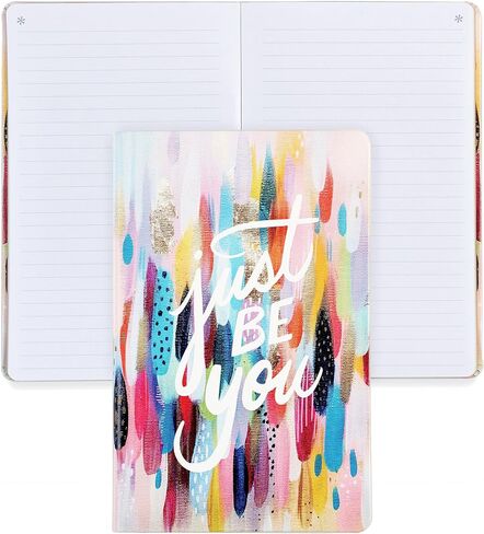 دفتر ملاحظات مبطن ناعم من Erin Condren - موضوع Just Be You - 124 صفحة بوزن 80 رطلًا. ورق سميك، 5 بوصة × 8.25 بوصة، علامة صفحة الشريط، وتجليد Layflat in Kuwait