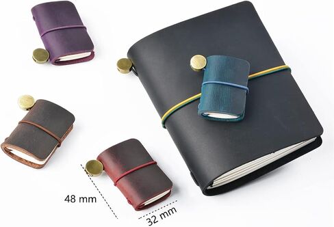 Borsgye Daily Planner Keychain Keyring Refillable Journal Small Notebook for Writing Tiny Leather Vintage Mini Size Traveler Note Book 4.8cm x 3.2cm – Brown in Saudi Arabia