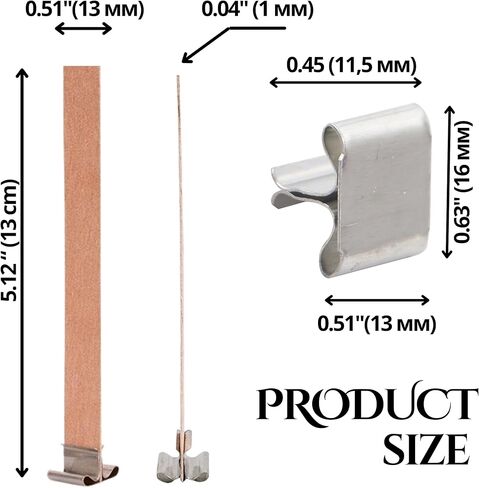 مجموعة صنع الشموع المكونة من 151 قطعة - فتائل شموع خشبية مع قاعدة معدنية لصنع الشموع فتائل خشبية بدون دخان للشموع مع أداة تشذيب فتيل الشمعة السوداء وملصقات (أسود) in Kuwait