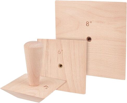 BENECREAT Pottery Tools,（4/6/8 Inch） Square Wood Ceramic Tools with Handle, Ceramic Clay Embryo Auxiliary Tool, Ceramic Bowl Tools for Plate Craft DIY in Saudi Arabia
