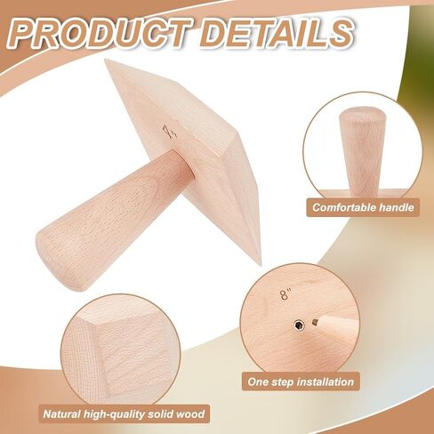 BENECREAT Pottery Tools,（4/6/8 Inch） Square Wood Ceramic Tools with Handle, Ceramic Clay Embryo Auxiliary Tool, Ceramic Bowl Tools for Plate Craft DIY in Saudi Arabia