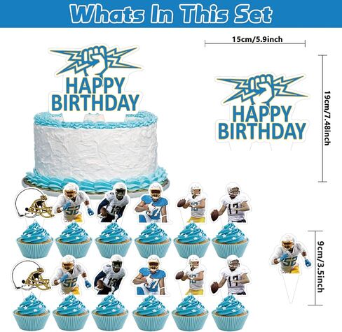 32Pcs For Los Angeles Team Rugby Theme Birthday Party Decorations,With 5 * 3ft Birthday Backdrop Decorations,13 Cupcake Toppers,18 Balloons,for Kids Birthday Party Supplies in Saudi Arabia