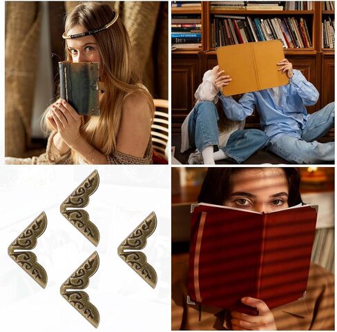 100 قطعة من واقيات زوايا الكتب العتيقة، واقيات زوايا الكتب المعدنية، غطاء دفتر الملاحظات، حامي الكتب، حافظة الملفات، حامي ديكور الزاوية لقائمة ألبوم القصاصات in Saudi Arabia