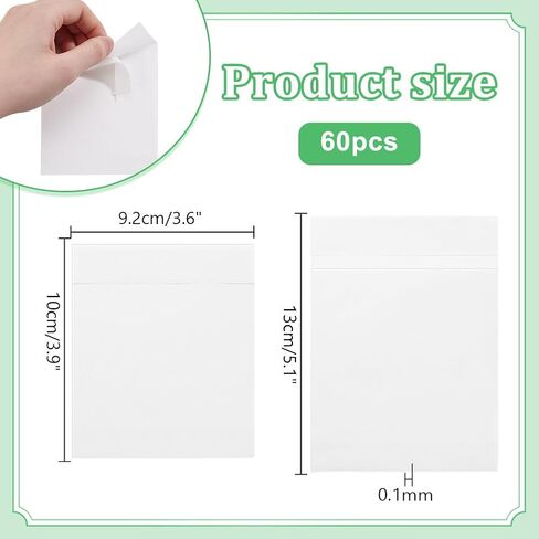 PH PandaHall 60Pcs Glassine Bags Self Seal Glassine Paper Envelopes, Self Adhesive Paper Bag Waxed Paper Storage Bag for Cookie Candy Soap Cards Snacks Food Treat Gift Favor,5.12x3.62inches in Saudi Arabia