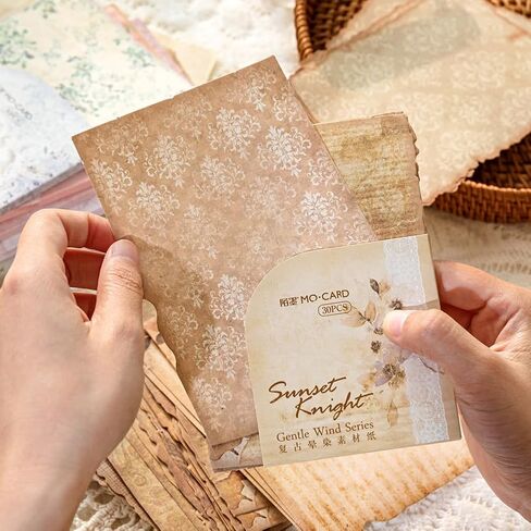 30 Pcs Vintage Floral Scrapbook Paper, Junk Jounral Supplies for Planner Card Making Collage Emblishment Diy Photo Album Craft Decoration, 10 Patterns, 3.9 × 5.5 inch (WRDF08) in Kuwait