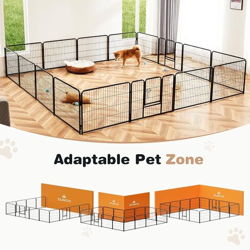 SMUG Heavy-Duty Iron Dog Playpen –8 Panel 24" Durable, Rust-Resistant Pet Fence for Indoor & Outdoor Use, Secure & Spacious Pet Play Area for Dogs, Puppies & Small Animals in Saudi Arabia