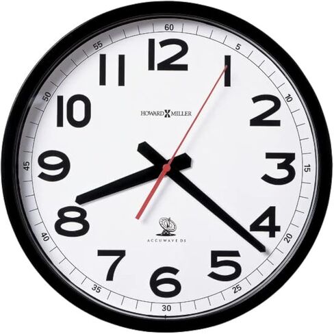 Howard Miller Eagle Wall Clock II 547-671 – Black Case with Crystal Glass, Automatically Resets/Adjusts to Daylight Savings, Atomic Radio Control Movement in Saudi Arabia