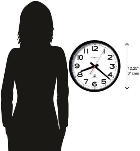 Howard Miller Eagle Wall Clock II 547-671 – Black Case with Crystal Glass, Automatically Resets/Adjusts to Daylight Savings, Atomic Radio Control Movement in Saudi Arabia