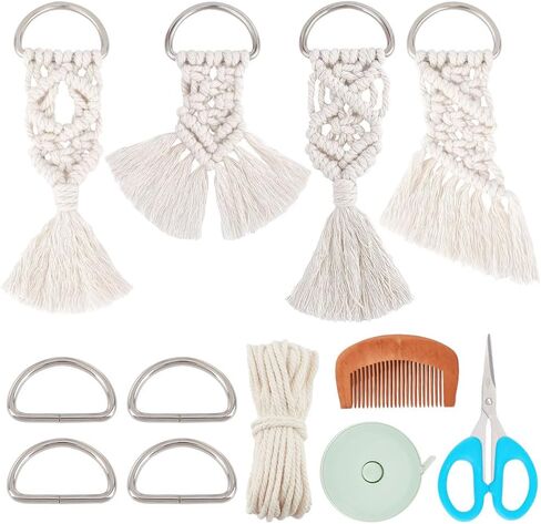 INFUNLY 3Set Macrame Christmas Tree Ornaments Kit Christmas Angel Ornament Decorations DIY Macrame Angel Kit for Beginner Macrame Hanging Charms with Instruction Video for Christmas Home Decor in Saudi Arabia